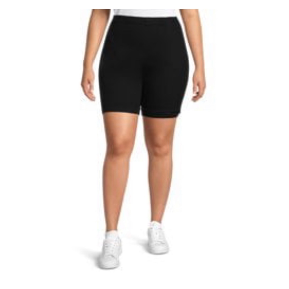 Just My Size Women’s Plus Black 2 Pocket Stretch Shorts Size 1X NEW